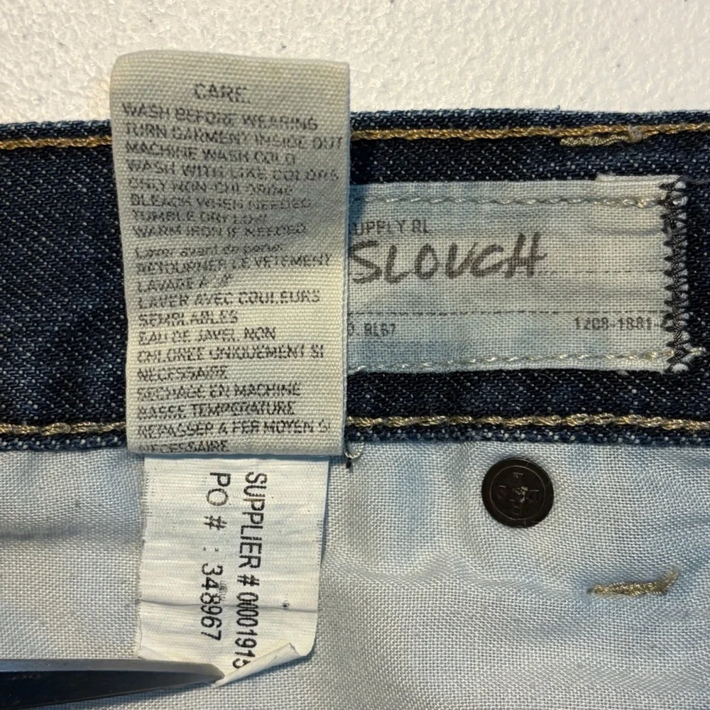 RL Denim & Supply 36x30 Slouch Dark Blue Jeans - Picture 4 of 8